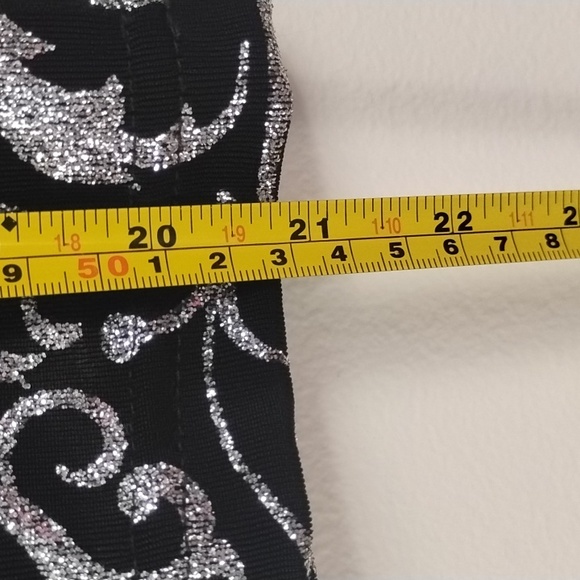 Vintage J.B.S. LTD. Women's Black & Silver Metallic Sparkle Abstract Print Top - Picture 11 of 13